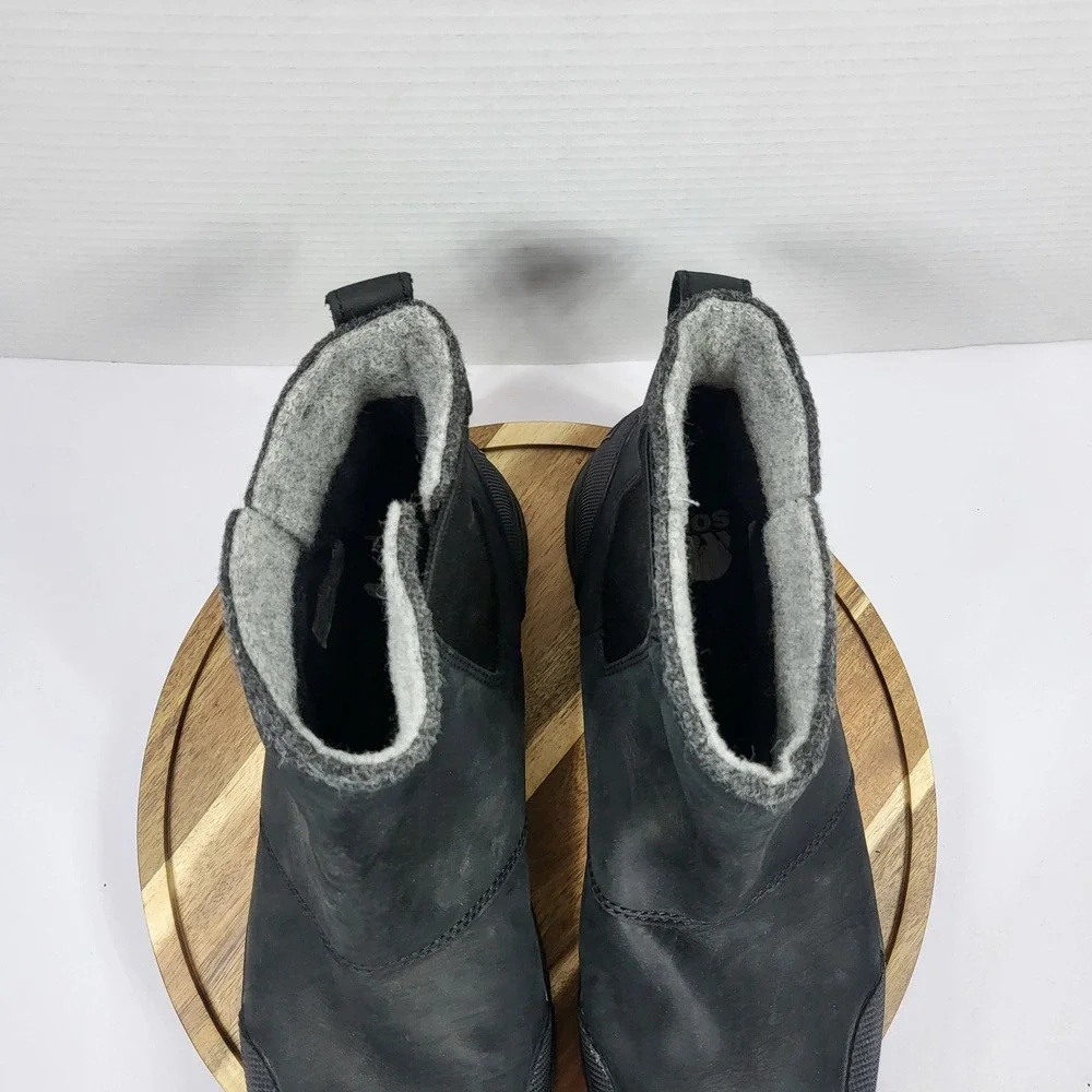 Sorel Mens Explorer Blitz Chelsea Boots Black Waterproof Leather Size 9.5 NM4909